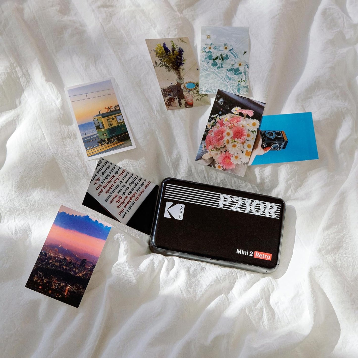 Mini 2 Retro 2.1X3.4” Portable Photo Printer (60 Sheets), Wireless Connection, Compatible with Ios, Android & Bluetooth, Real Photo, 4PASS & Lamination Process, Premium Quality – White